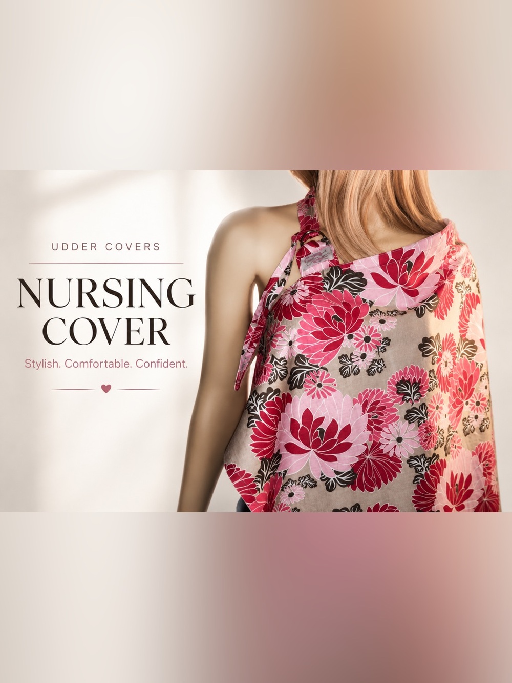 UDDER COVERS For Nursing Mothers Floral Pink